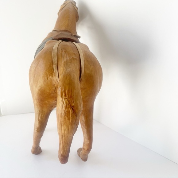 Vintage Leather Horse Sculpture - Picture 4 of 9